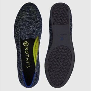 Rothy's Metallic Lattice Stitch Blue Green Loafers Kids 11